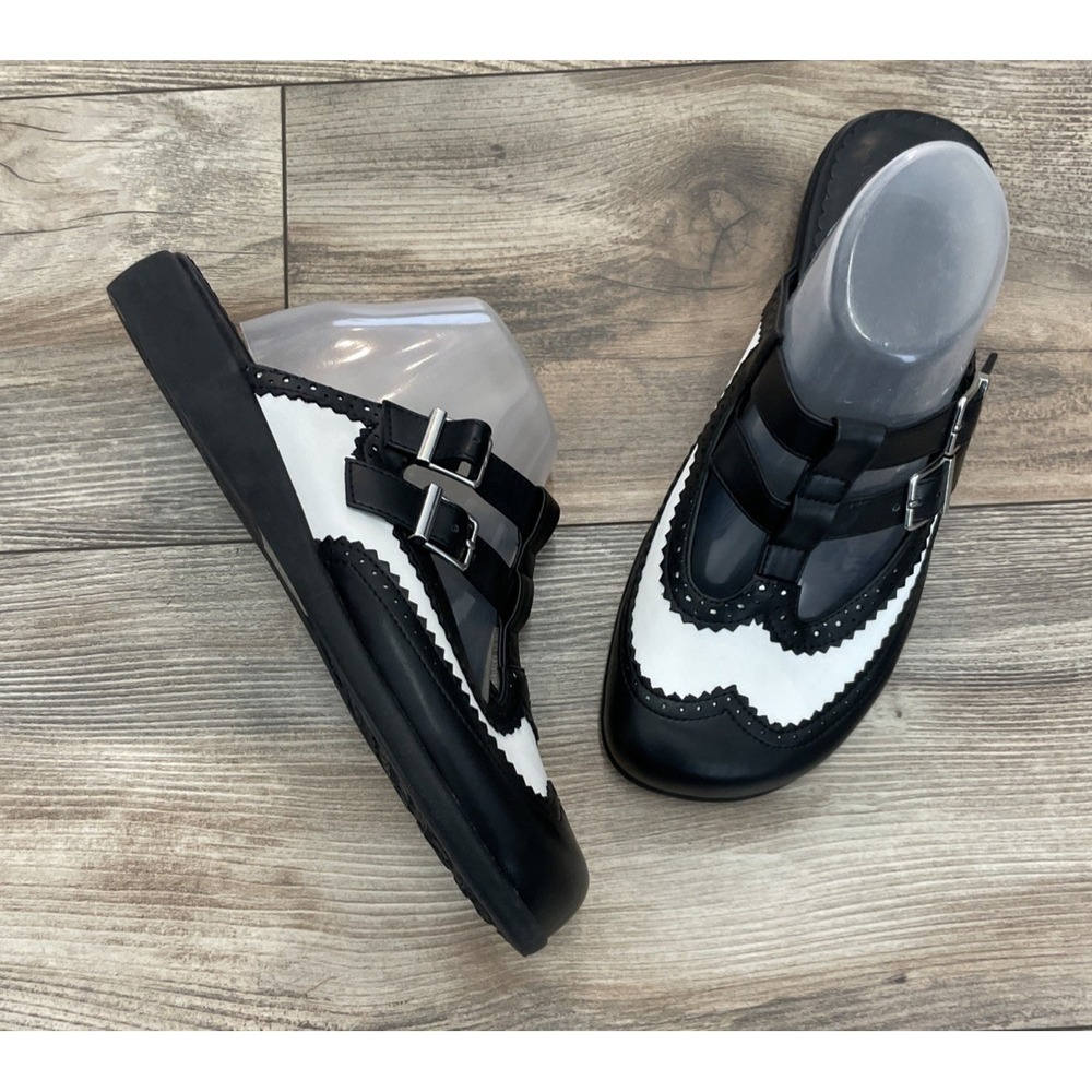 Hot Chocolate Design Chocolaticas Black White Slide Mary Jane Shoes EU41 US10
